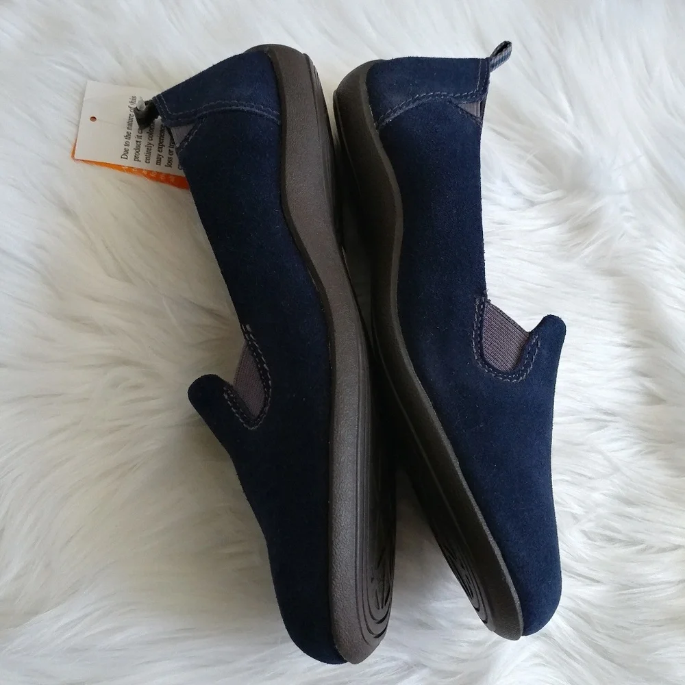 Sporto Navy Suede Extreme Comfort Demi Flats - Picture 4 of 6